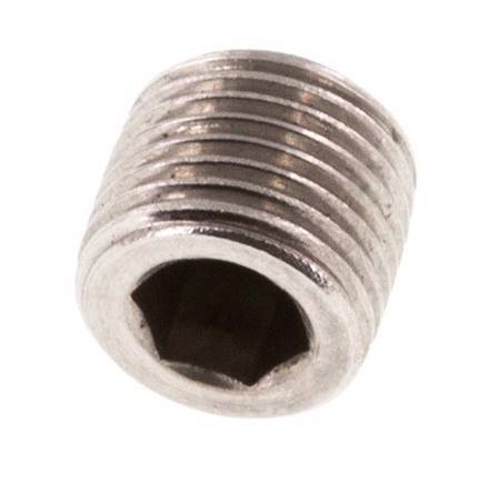 G 1/8'' Tapón de cierre de acero inoxidable con hexágono interior sin collarín 40 Bar