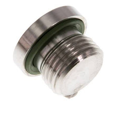 G 1/2'' Macho Tapón de cierre de acero inoxidable con hexágono interior y junta FKM 400 Bar
