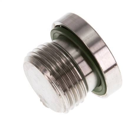 G 1/2'' Macho Tapón de cierre de acero inoxidable con hexágono interior y junta FKM 400 Bar