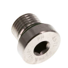 G 1/4'' Macho Tapón de cierre de acero inoxidable con hexágono interior y junta FKM 400 Bar