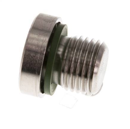 G 1/4'' Macho Tapón de cierre de acero inoxidable con hexágono interior y junta FKM 400 Bar