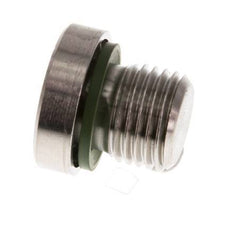 G 1/4'' Macho Tapón de cierre de acero inoxidable con hexágono interior y junta FKM 400 Bar