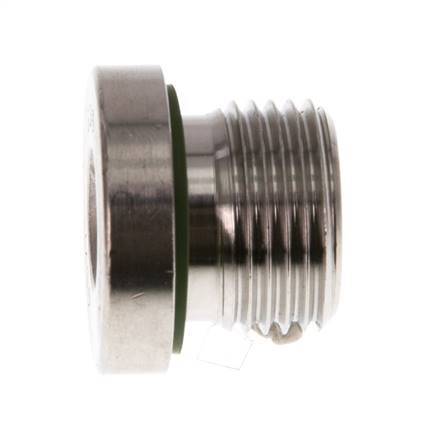 G 3/8'' Macho Tapón de cierre de acero inoxidable con hexágono interior y junta FKM 400 Bar