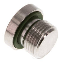 G 3/8'' Macho Tapón de cierre de acero inoxidable con hexágono interior y junta FKM 400 Bar