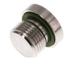 G 3/8'' Macho Tapón de cierre de acero inoxidable con hexágono interior y junta FKM 400 Bar