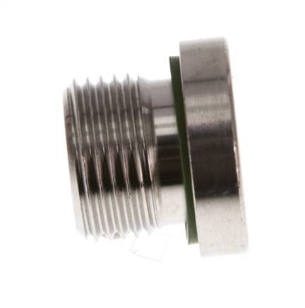 G 3/8'' Macho Tapón de cierre de acero inoxidable con hexágono interior y junta FKM 400 Bar