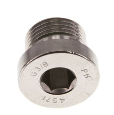 G 3/8'' Macho Tapón de cierre de acero inoxidable con hexágono interior y junta FKM 400 Bar