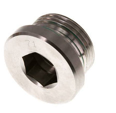 G 1'' Macho Tapón de cierre de acero inoxidable con hexágono interior y junta FKM 400 Bar