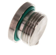 G 1'' Macho Tapón de cierre de acero inoxidable con hexágono interior y junta FKM 400 Bar