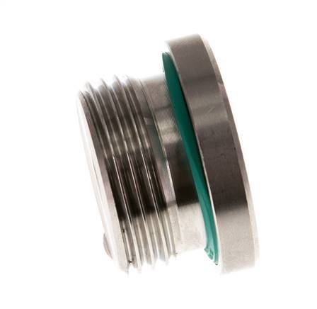 G 1'' Macho Tapón de cierre de acero inoxidable con hexágono interior y junta FKM 400 Bar