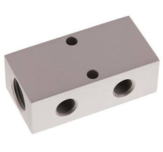 2xG 1/2'' x 4xG 1/4'' Bloque distribuidor de aluminio de doble cara 16 barras