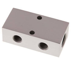 2xG 1/2'' x 4xG 1/4'' Bloque distribuidor de aluminio de doble cara 16 barras
