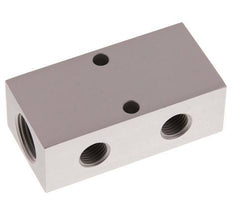 2xG 1/2'' x 4xG 1/4'' Bloque distribuidor de aluminio de doble cara 16 barras