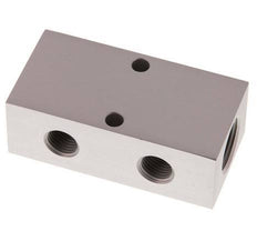 2xG 1/2'' x 4xG 1/4'' Bloque distribuidor de aluminio de doble cara 16 barras