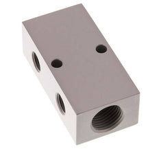 2xG 1/2'' x 4xG 1/4'' Bloque distribuidor de aluminio de doble cara 16 barras