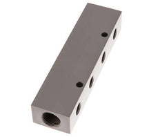2xG 1/2'' x 4xG 1/4'' Bloque distribuidor de aluminio de una cara 16 barras