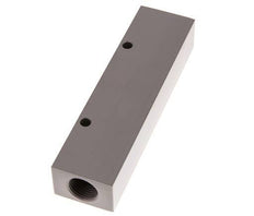2xG 1/2'' x 4xG 1/4'' Bloque distribuidor de aluminio de una cara 16 barras