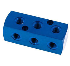 1xG 1/2'' x 9xG 1/4'' Bloque distribuidor de aluminio de una cara 16 Bar
