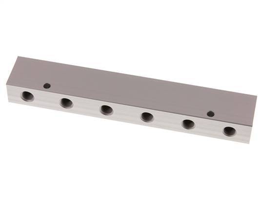 2xG 1/4'' x 12xG 1/8'' Bloque distribuidor de aluminio de doble cara de 16 barras