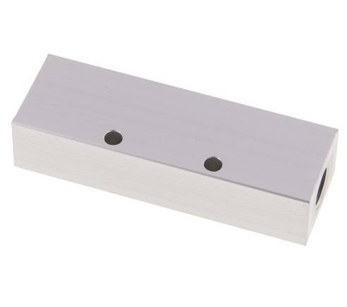2xG 1/4'' x 3xG 1/8'' Bloque distribuidor de aluminio de una cara 16 barras