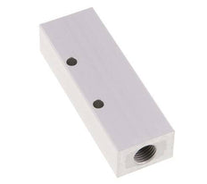 2xG 1/4'' x 3xG 1/8'' Bloque distribuidor de aluminio de una cara 16 barras