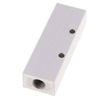 2xG 1/4'' x 3xG 1/8'' Bloque distribuidor de aluminio de una cara 16 barras