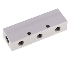 2xG 1/4'' x 6xG 1/8'' Bloque distribuidor de aluminio de doble cara de 16 barras