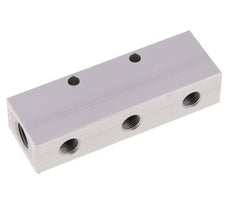 2xG 1/4'' x 6xG 1/8'' Bloque distribuidor de aluminio de doble cara de 16 barras