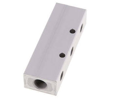 2xG 1/4'' x 6xG 1/8'' Bloque distribuidor de aluminio de doble cara de 16 barras