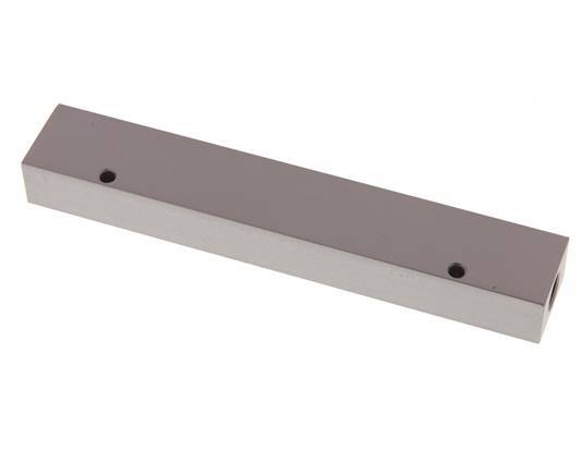 2xG 1/4'' x 6xG 1/8'' Bloque distribuidor de aluminio de una cara 16 barras
