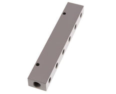 2xG 1/4'' x 6xG 1/8'' Bloque distribuidor de aluminio de una cara 16 barras