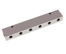 2xG 1/4'' x 6xG 1/8'' Bloque distribuidor de aluminio de una cara 16 barras