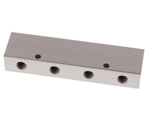 2xG 1/4'' x 8xG 1/8'' Bloque distribuidor de aluminio de doble cara de 16 barras