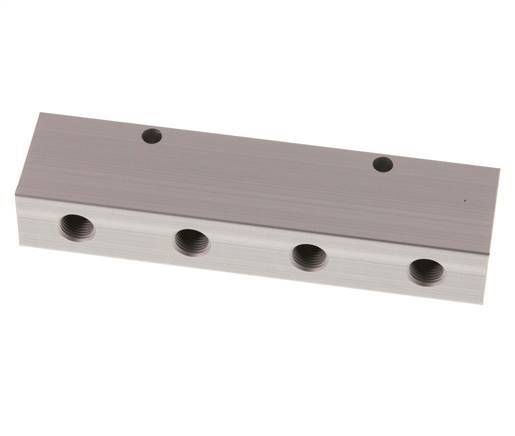 2xG 1/4'' x 8xG 1/8'' Bloque distribuidor de aluminio de doble cara de 16 barras