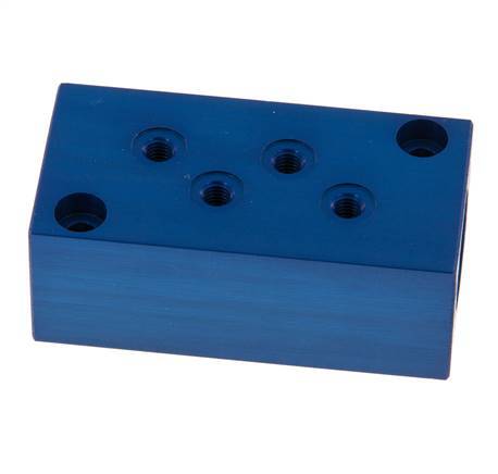 2xG 1/4'' x 8xM5 Bloque distribuidor de aluminio de una cara 16 barras