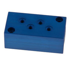 2xG 1/4'' x 8xM5 Bloque distribuidor de aluminio de una cara 16 barras