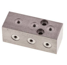 1xG 1/8'' x 9xM3 Bloque distribuidor de aluminio de una cara 16 Bar