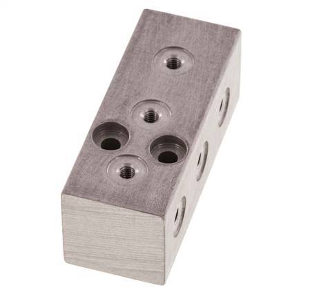 1xG 1/8'' x 9xM3 Bloque distribuidor de aluminio de una cara 16 Bar
