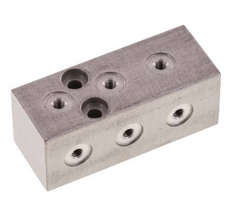 1xG 1/8'' x 9xM3 Bloque distribuidor de aluminio de una cara 16 Bar