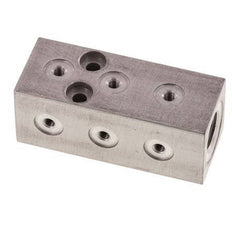 1xG 1/8'' x 9xM3 Bloque distribuidor de aluminio de una cara 16 Bar
