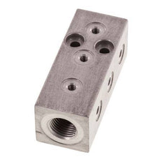 1xG 1/8'' x 9xM3 Bloque distribuidor de aluminio de una cara 16 Bar