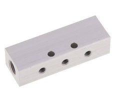 2xG 1/8'' x 6xM5 Bloque distribuidor de aluminio de doble cara 16 barras