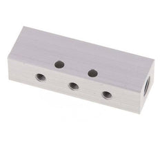 2xG 1/8'' x 6xM5 Bloque distribuidor de aluminio de doble cara 16 barras
