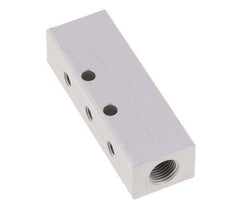 2xG 1/8'' x 6xM5 Bloque distribuidor de aluminio de doble cara 16 barras