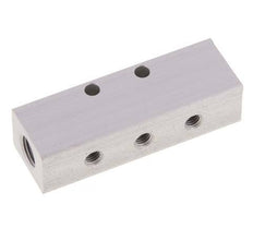2xG 1/8'' x 6xM5 Bloque distribuidor de aluminio de doble cara 16 barras