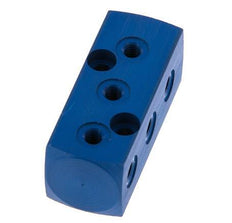 1xG 1/8'' x 9xM5 Bloque distribuidor de aluminio de una cara 16 barras