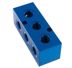 1xG 3/4'' x 9xG 1/2'' Bloque distribuidor de aluminio de una cara 16 Bar