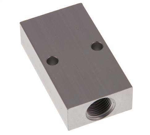 2xG 3/8'' x 2xG 1/4'' Bloque distribuidor de aluminio de una cara 16 barras