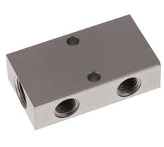 2xG 3/8'' x 2xG 1/4'' Bloque distribuidor de aluminio de una cara 16 barras