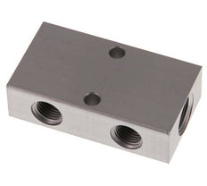 2xG 3/8'' x 2xG 1/4'' Bloque distribuidor de aluminio de una cara 16 barras
